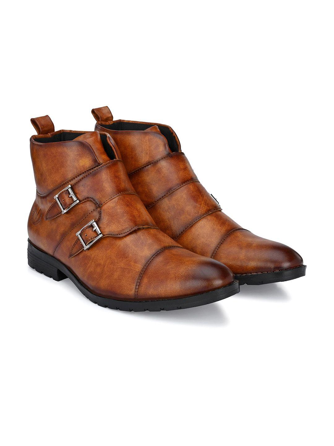 vellinto men majestic mid-top monk straps boots