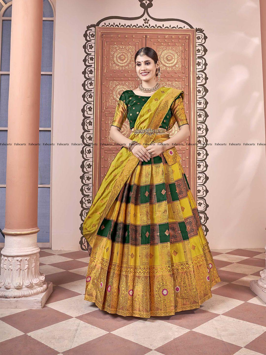 fabcartz semi-stitched lehenga & unstitched blouse with dupatta