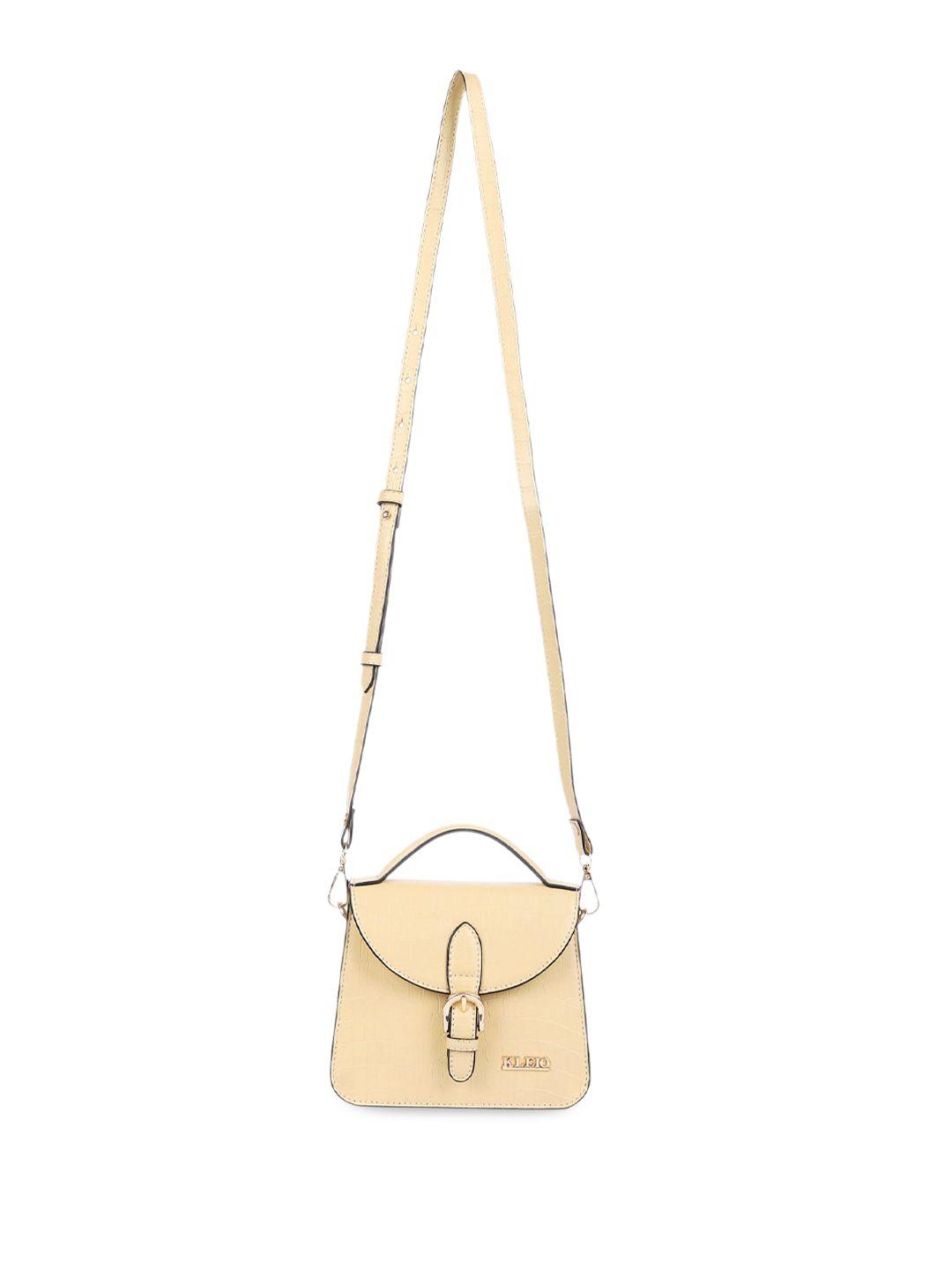 kleio cream-coloured structured mini sling bag