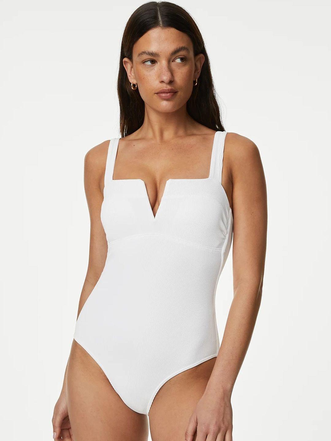 marks & spencer ribbed & padded swim bodysuit