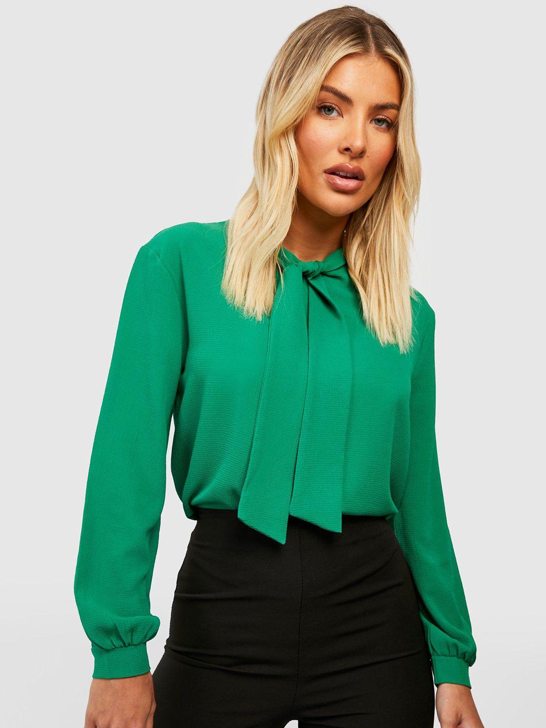 boohoo tie-up neck top