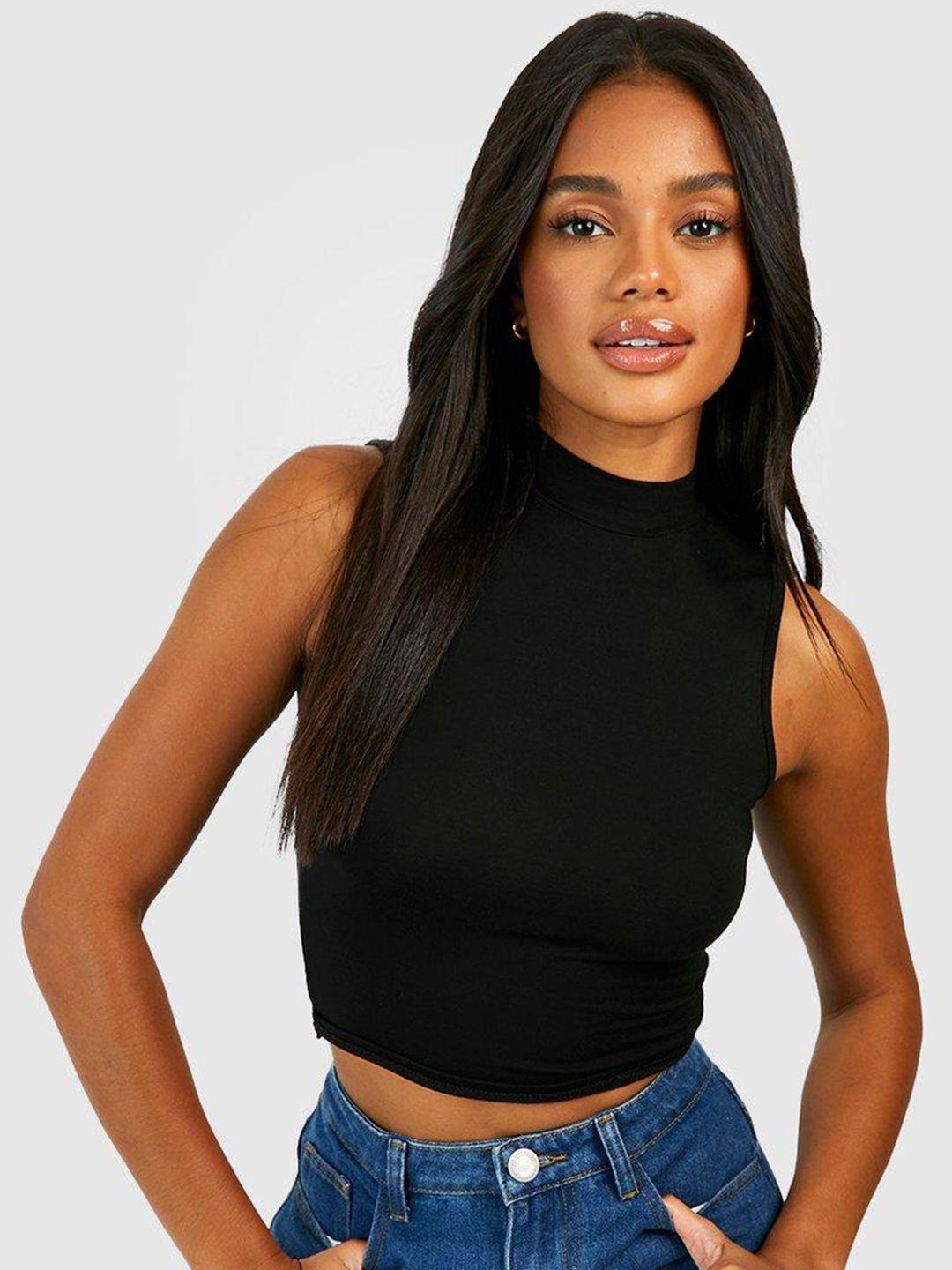 boohoo high neck crop top