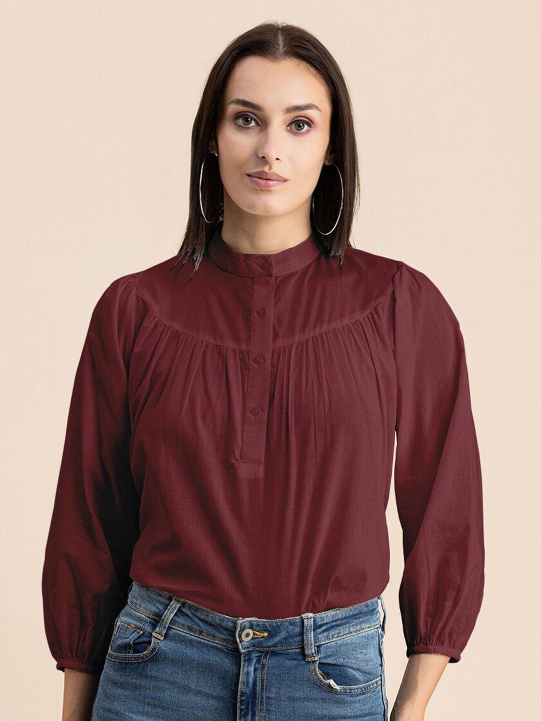 moomaya maroon cotton top