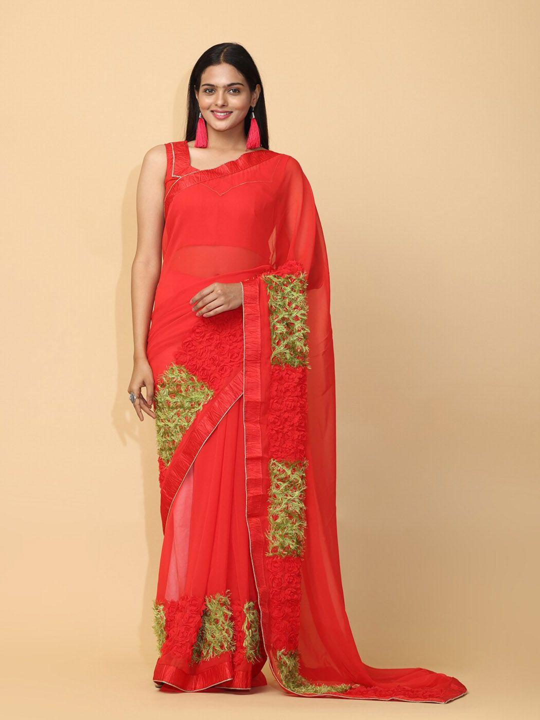 vastranand floral embroidered saree