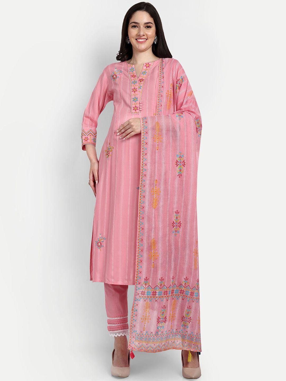 mumzhug ethnic motifs embroidered pure cotton maternity kurta with trousers & dupatta