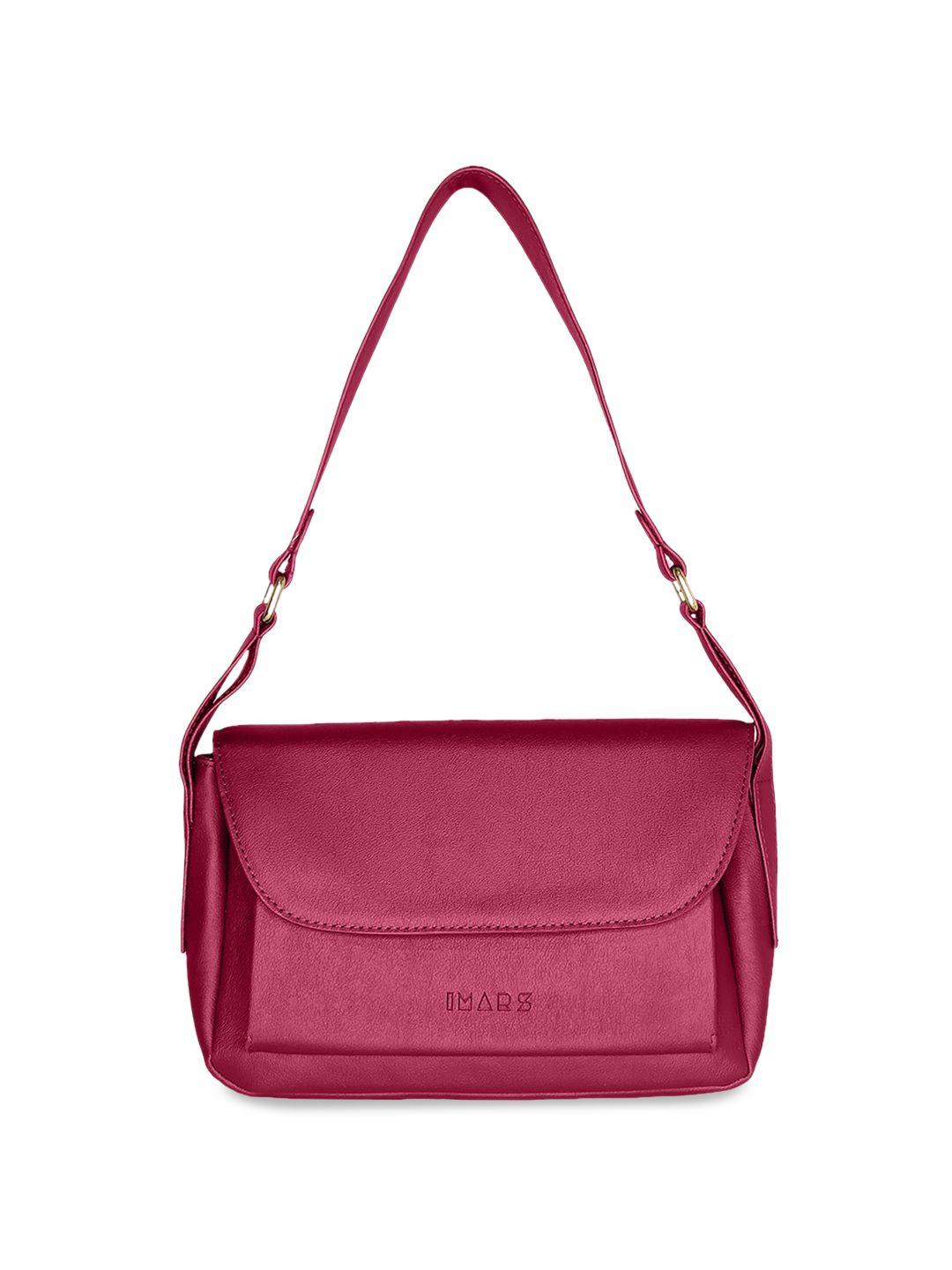 imars maroon structured handheld bag with cut work