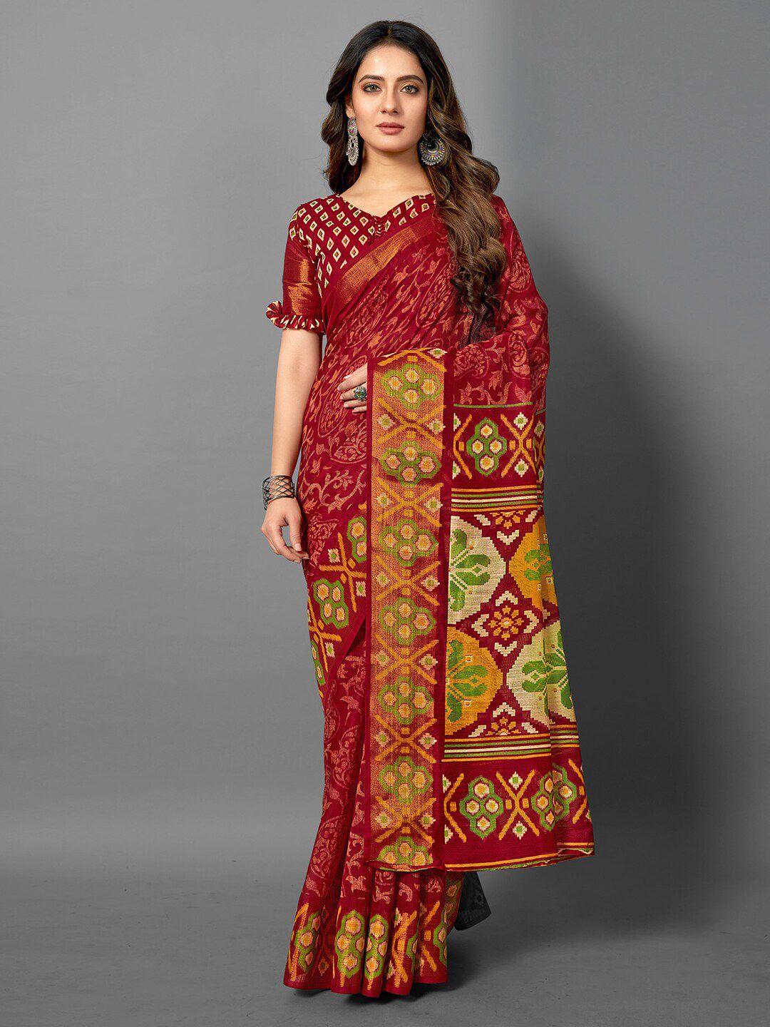 anouk ethnic motifs zari sungudi saree