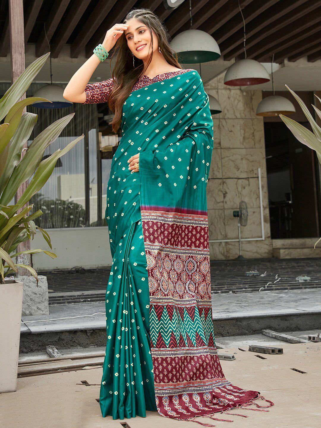 anouk bandhani printed saree