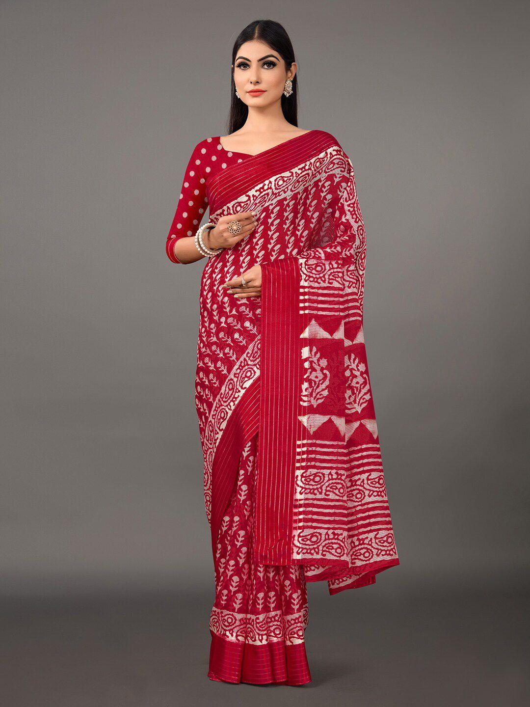 anouk ethnic motifs printed brasso ikat saree