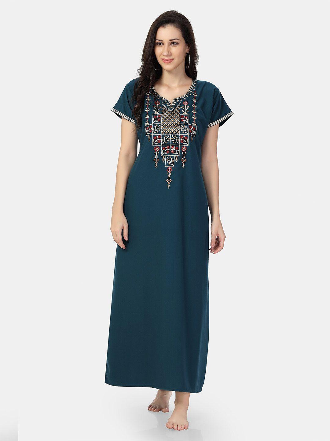 be you floral embroidered maxi nightdress