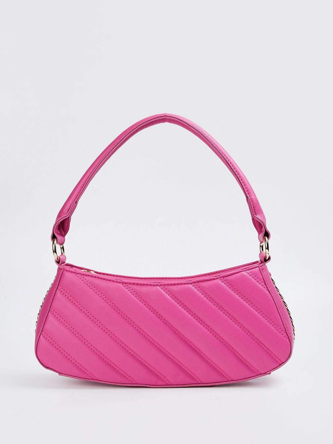 max pu textured structured shoulder bag