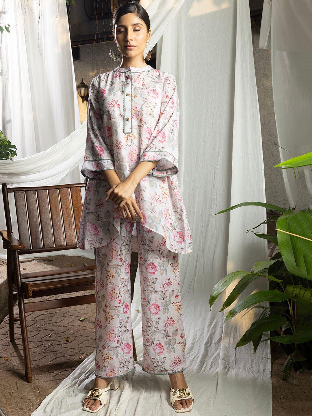 sangria printed tunic & trouser