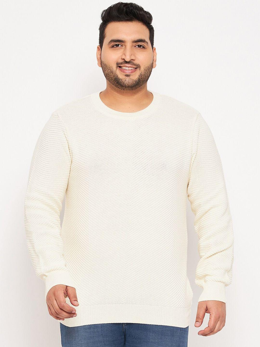 club york plus size self design cotton ribbed pullover sweaters