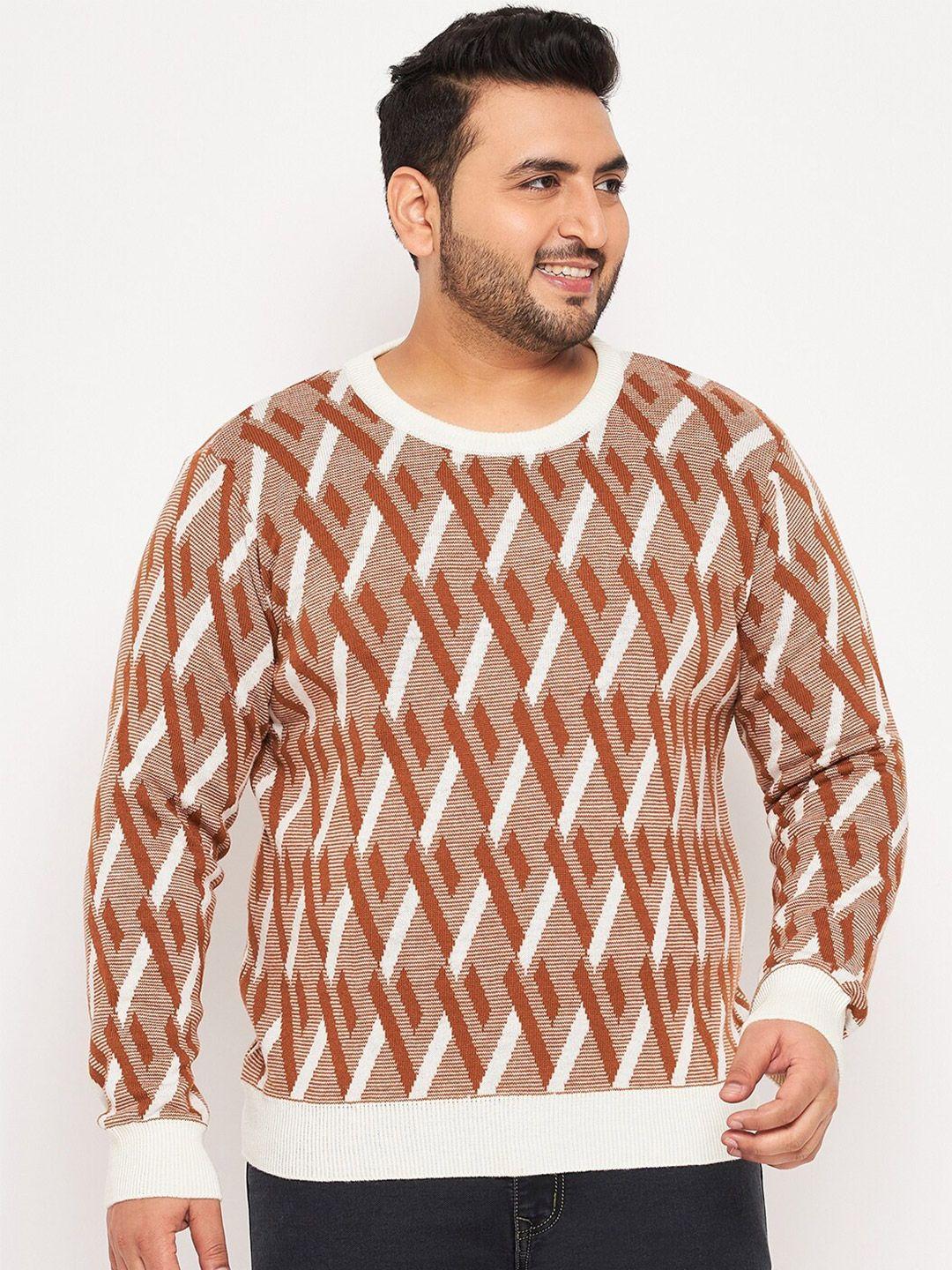 club york plus size geometric self design acrylic pullover