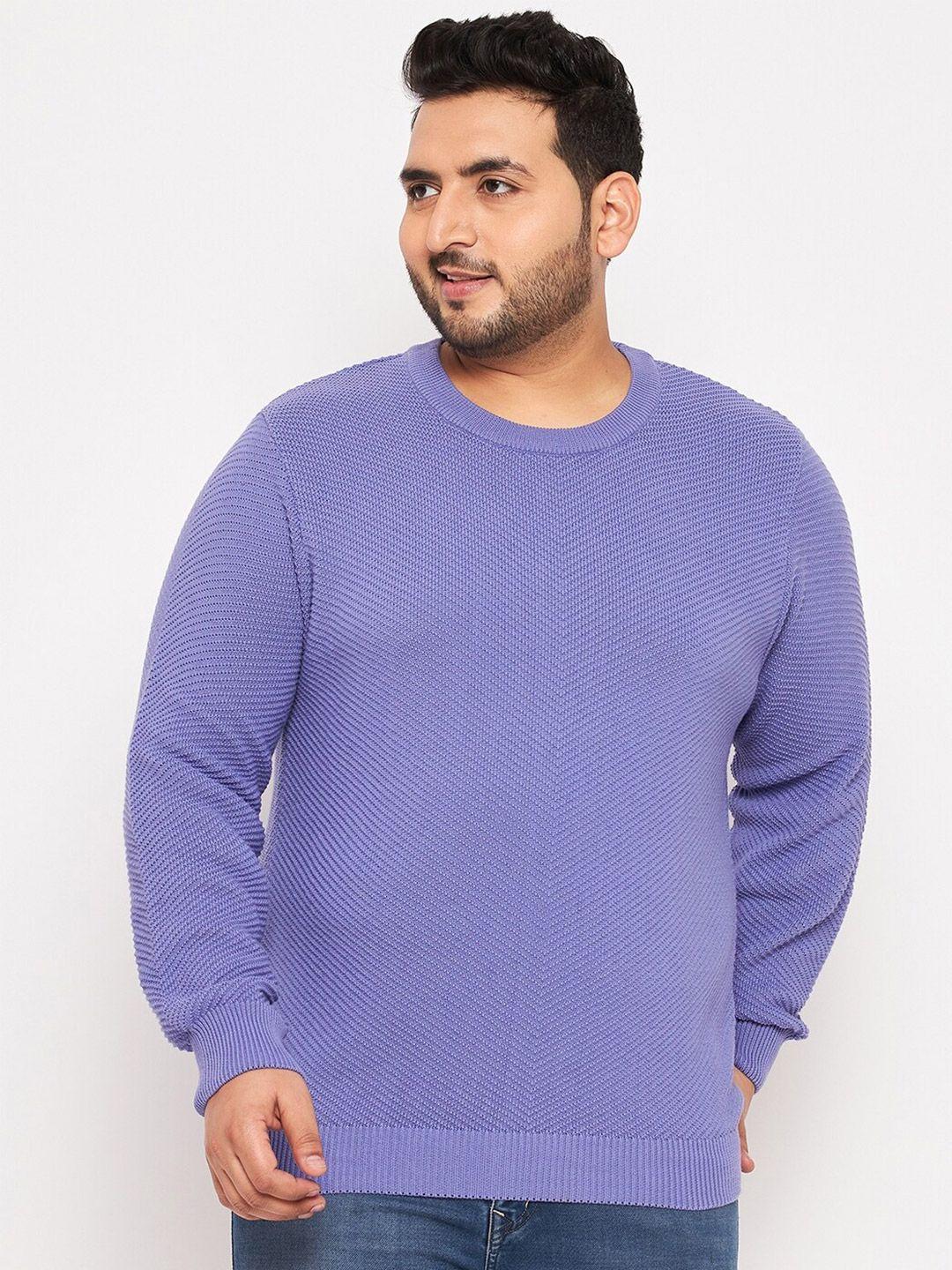 club york plus size self design ribbed cotton pullover sweaters