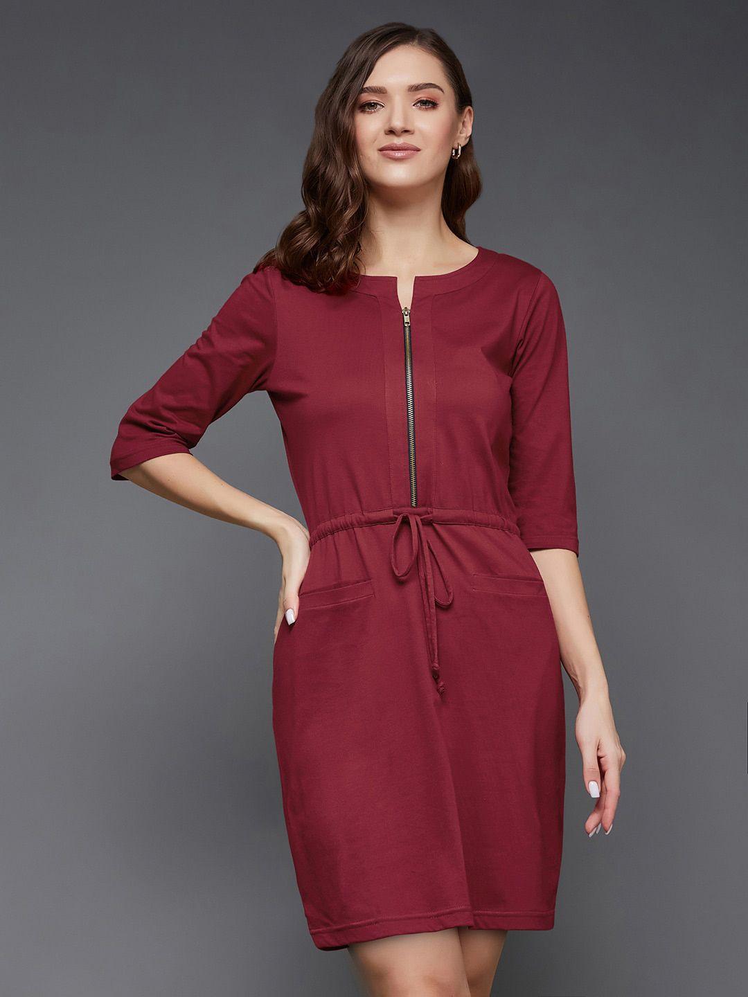 miss chase round neck sheath dress