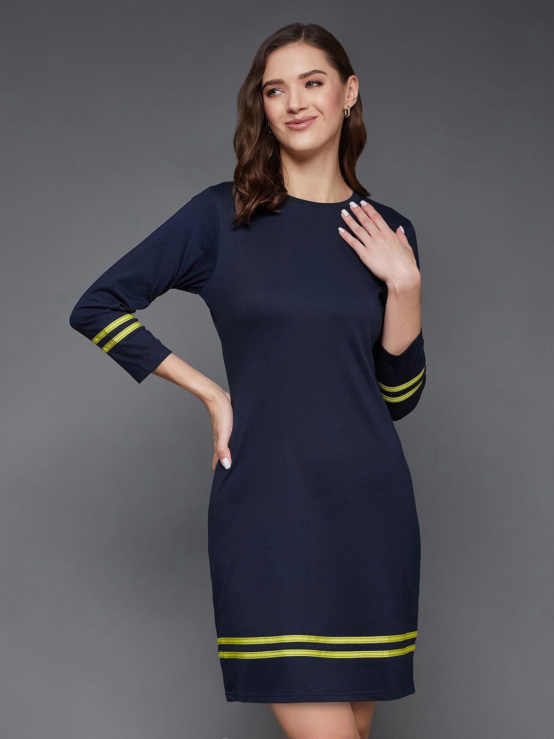 miss chase round neck sheath dress