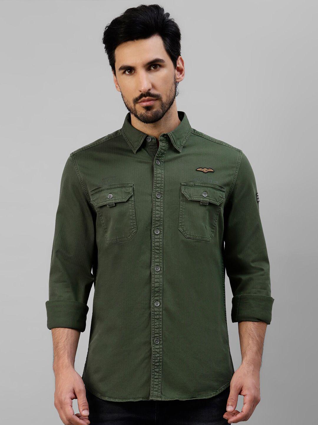 royal enfield spread collar long sleeves casual shirt