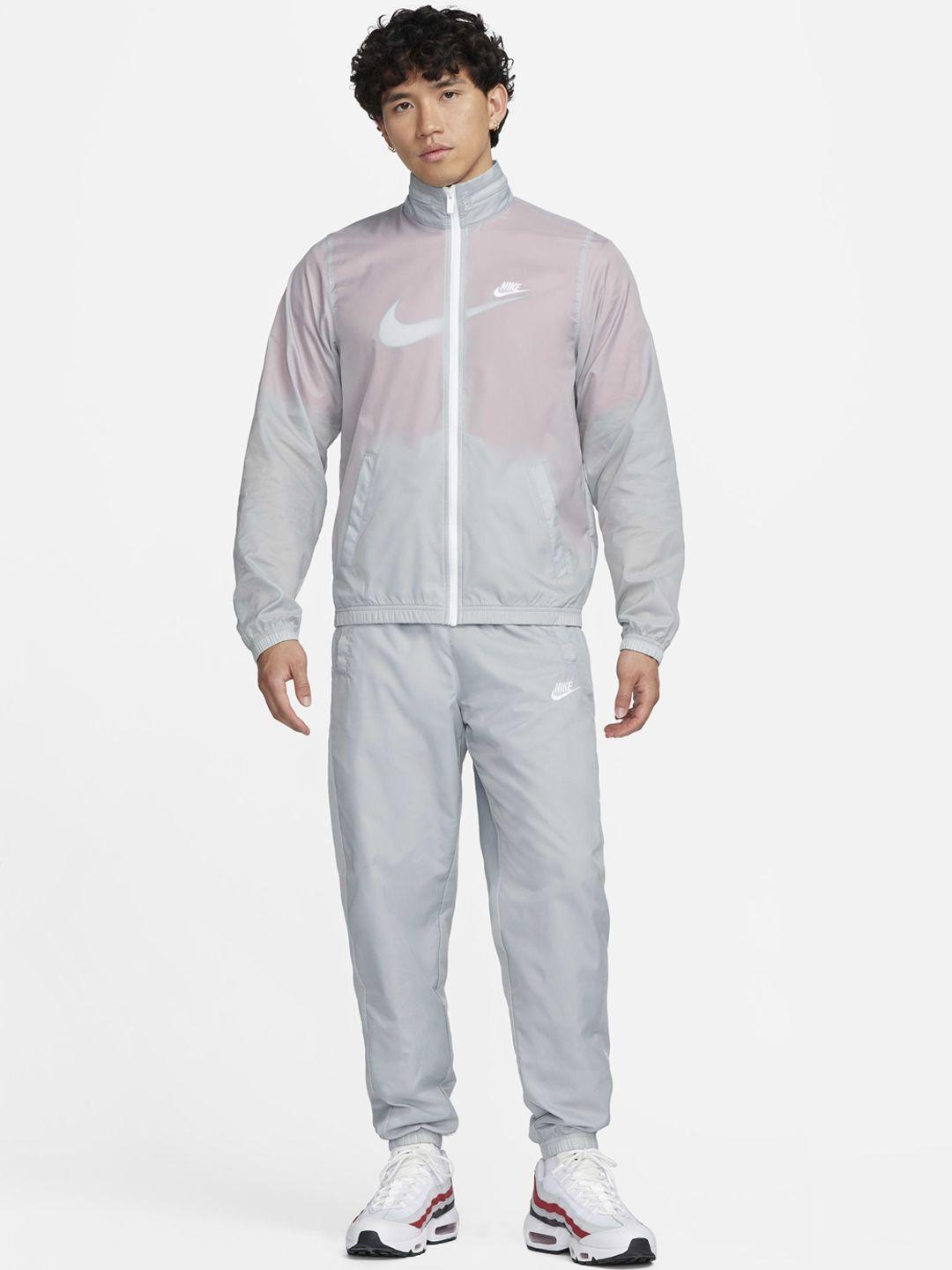 nike sportswear club lined woven mock collar tracksuit