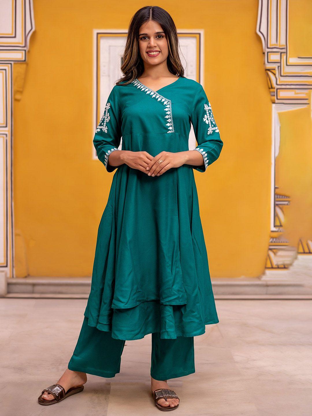 kasya thread work kurta with palazzos