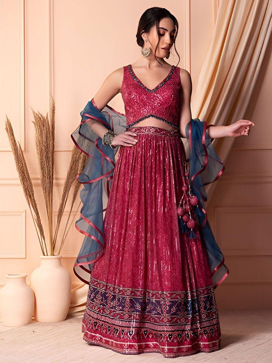 odette embellished ready to wear lehenga & blouse with dupatta