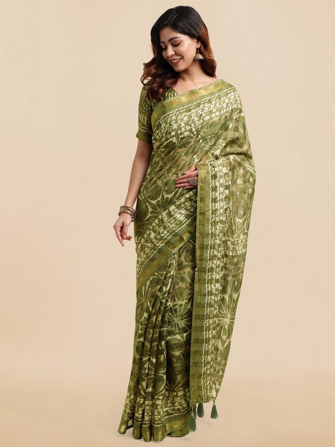 mirchi fashion floral printed zari saree