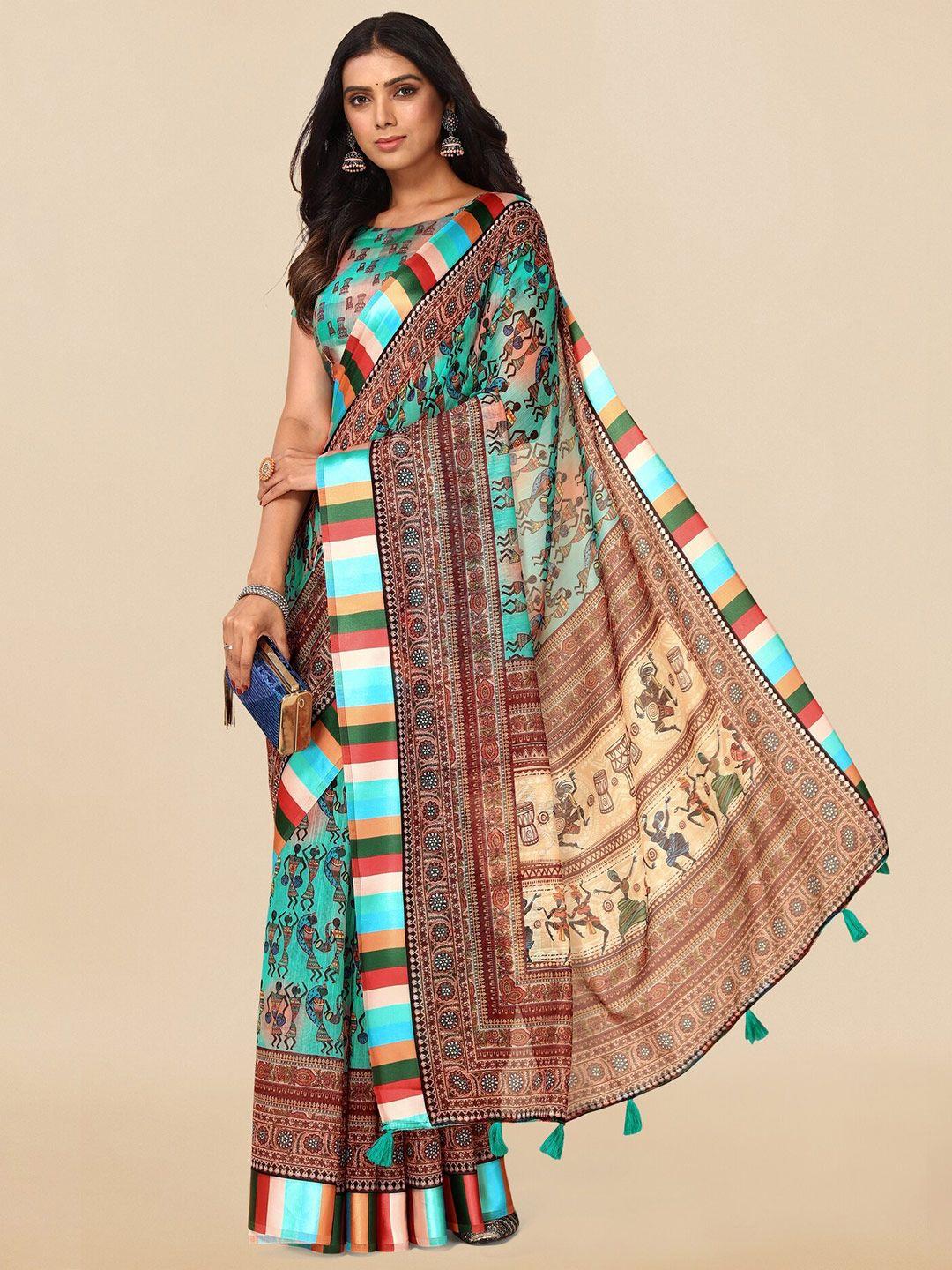 mirchi fashion warli printed saree