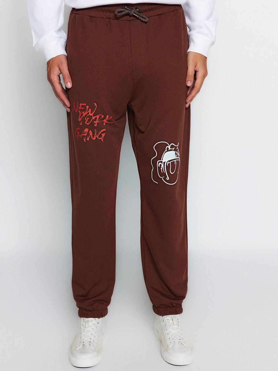 trendyol men printed plain joggers