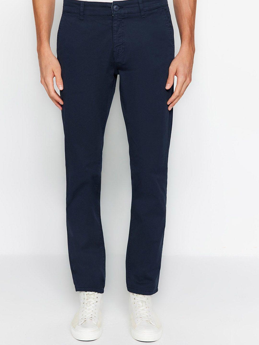 trendyol men mid-rise regular trousers