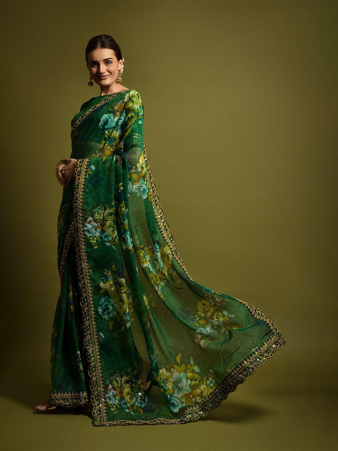 munir floral printed saree