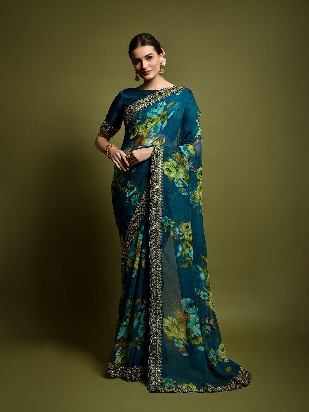 munir floral printed saree