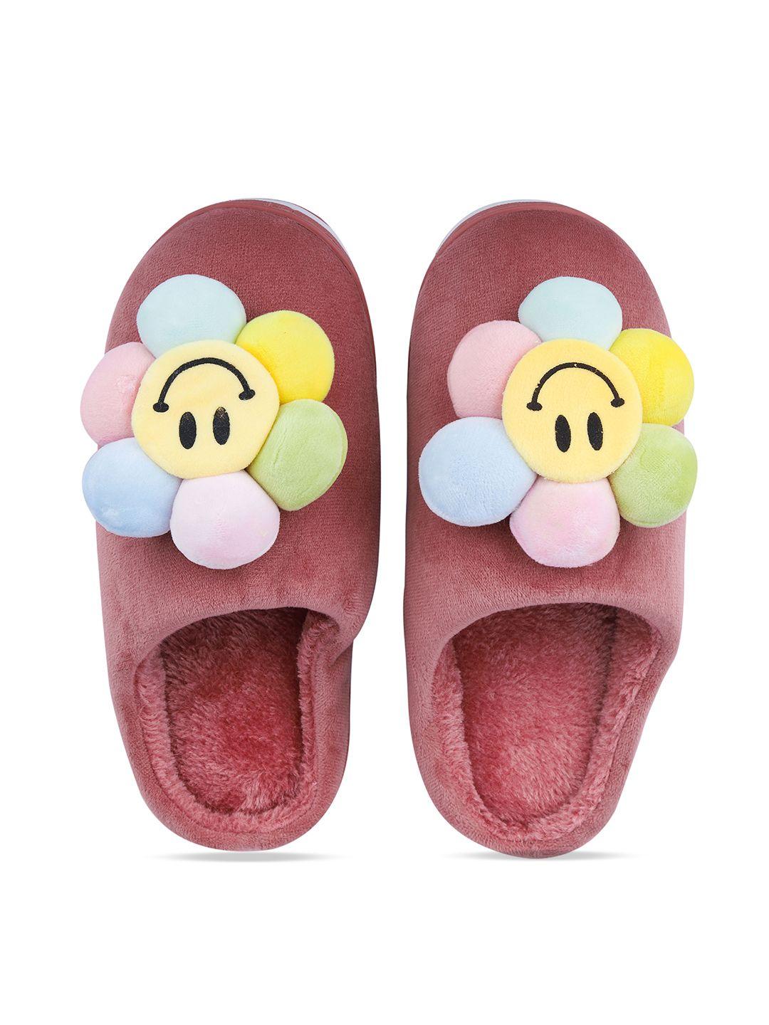 cassiey women peach-coloured & yellow room slippers