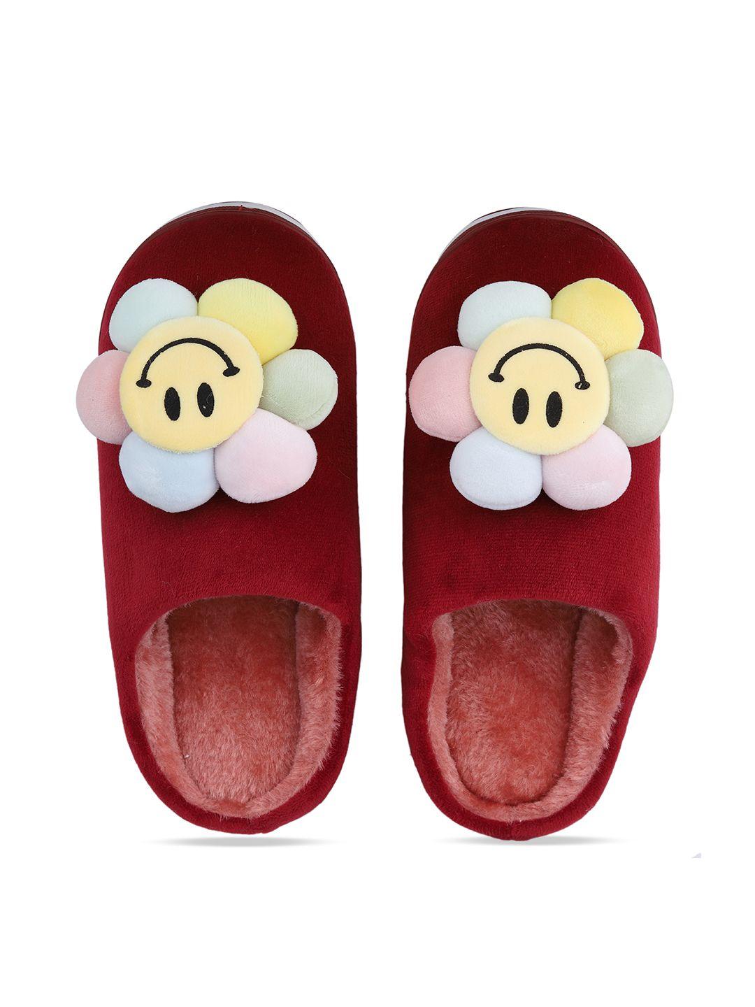 cassiey women maroon & green room slippers