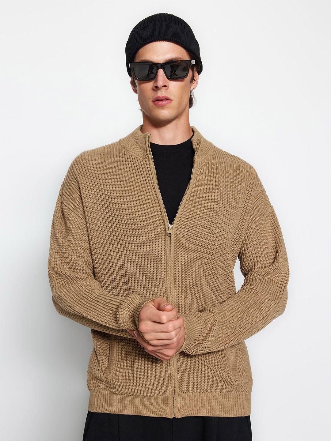 trendyol mock collar cardigan sweater