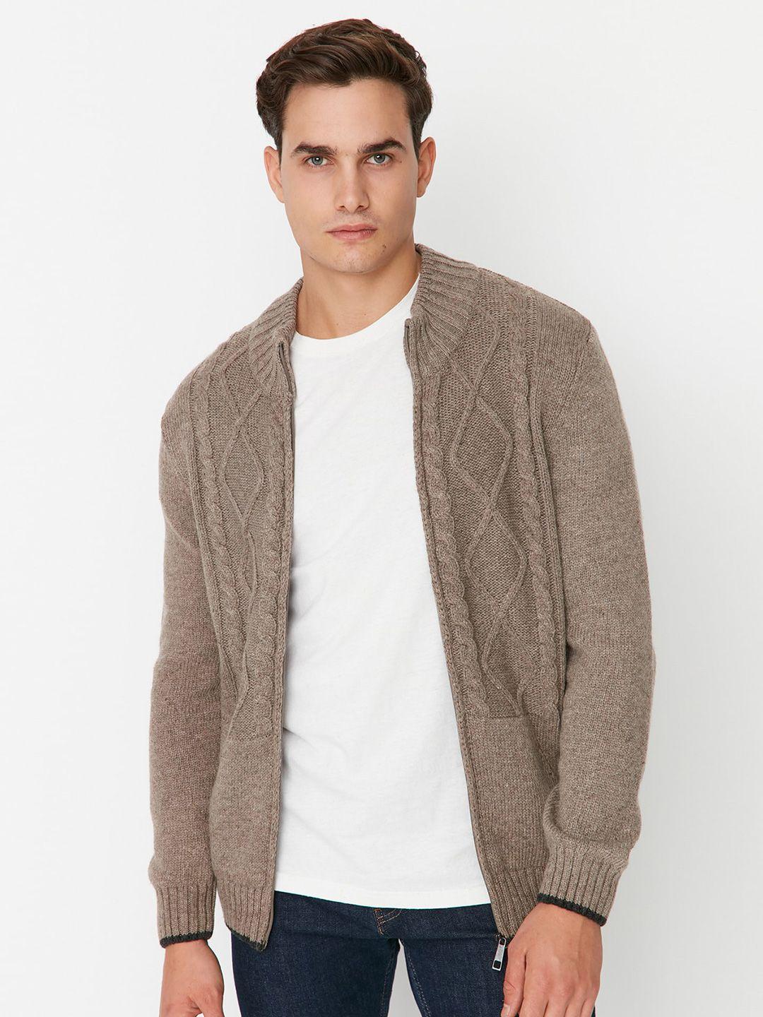 trendyol cable knit cardigan sweater