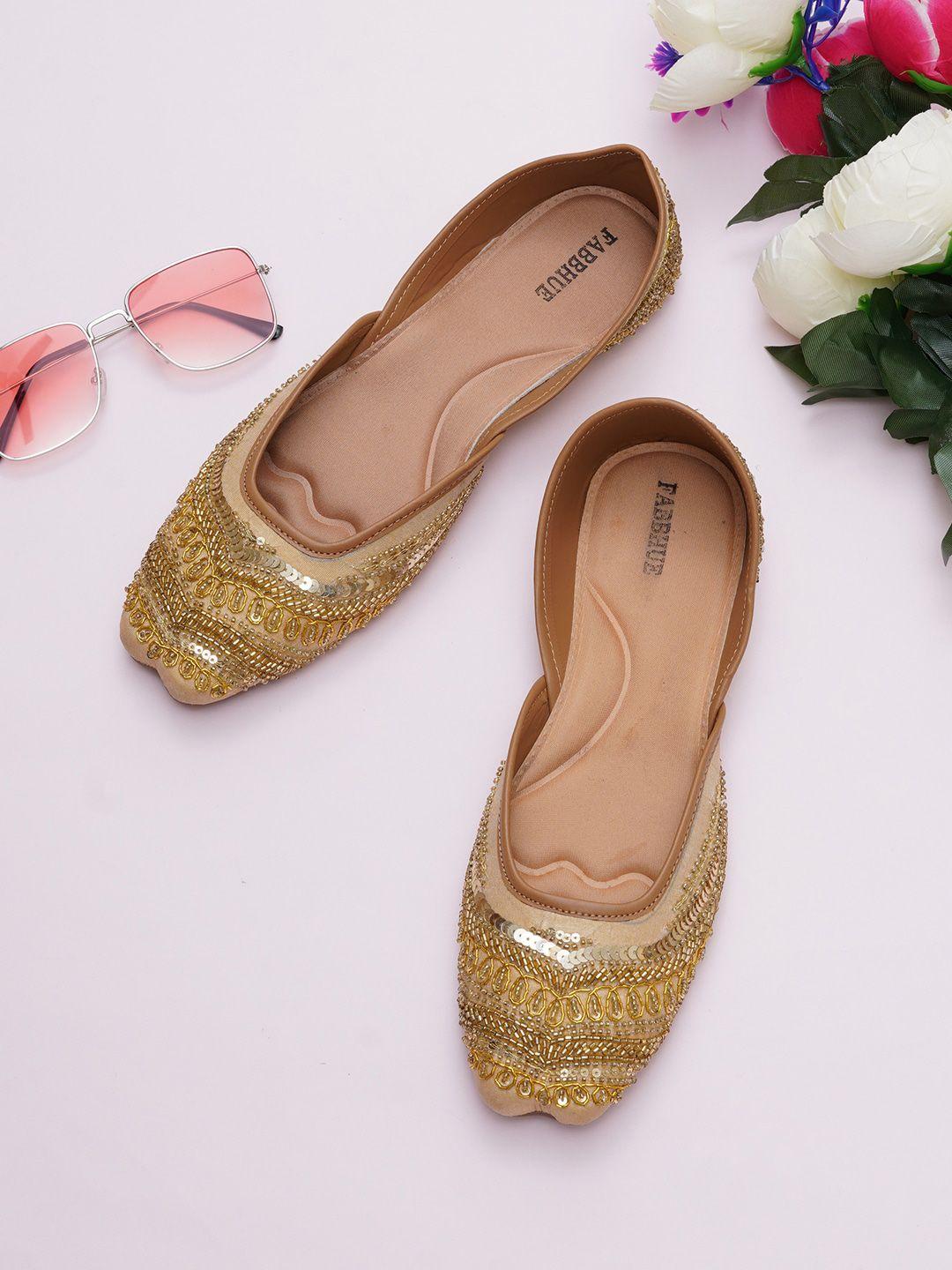 fabbhue ethnic embellished mojaris flats