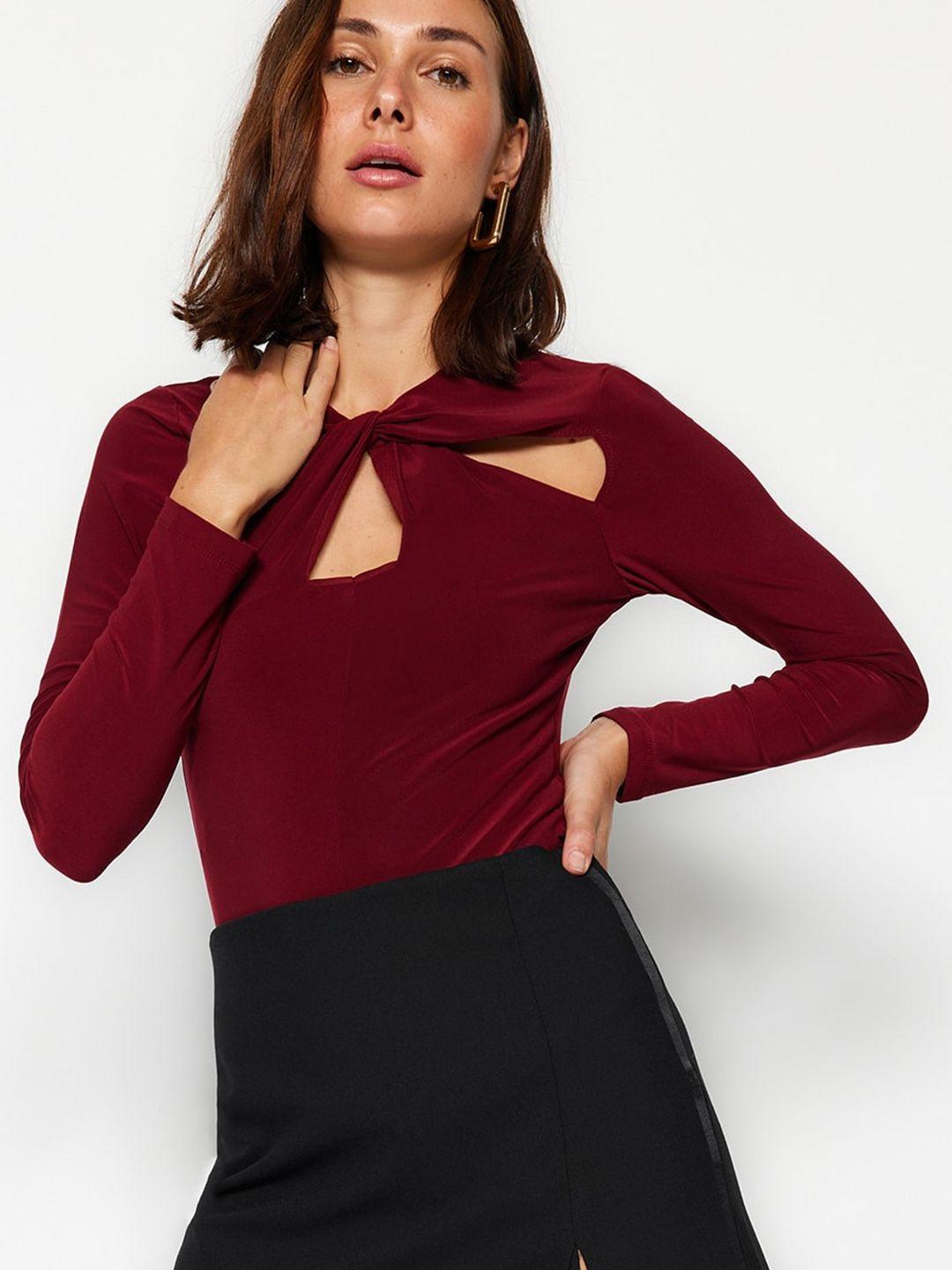 trendyol twisted detail long sleeves bodysuit