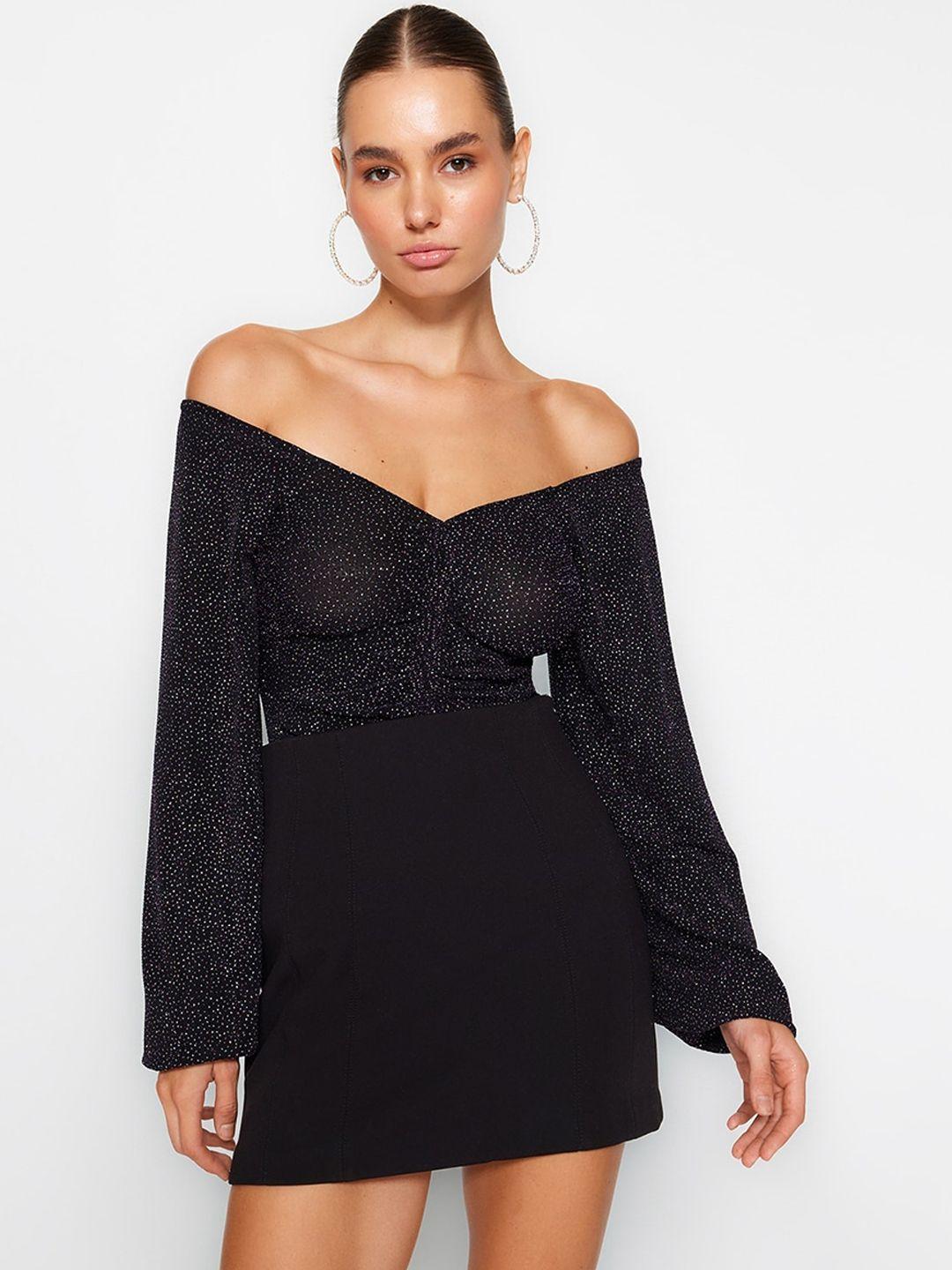 trendyol sweetheart neck embellished bodysuit