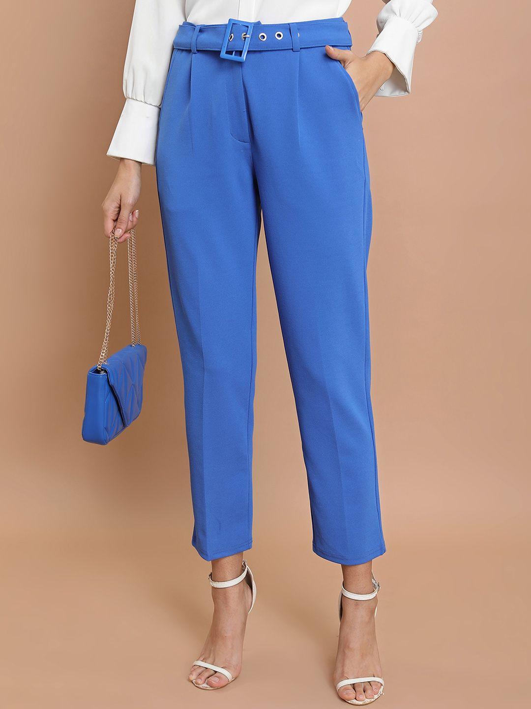 ketch women slim fit pleated peg trousers