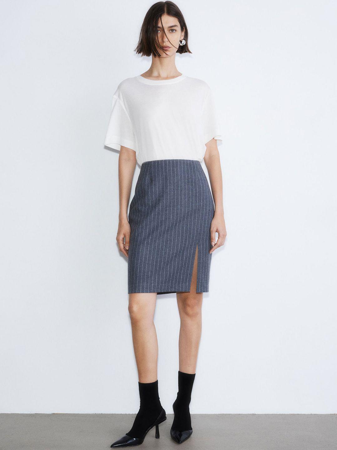 h&m striped pencil skirt