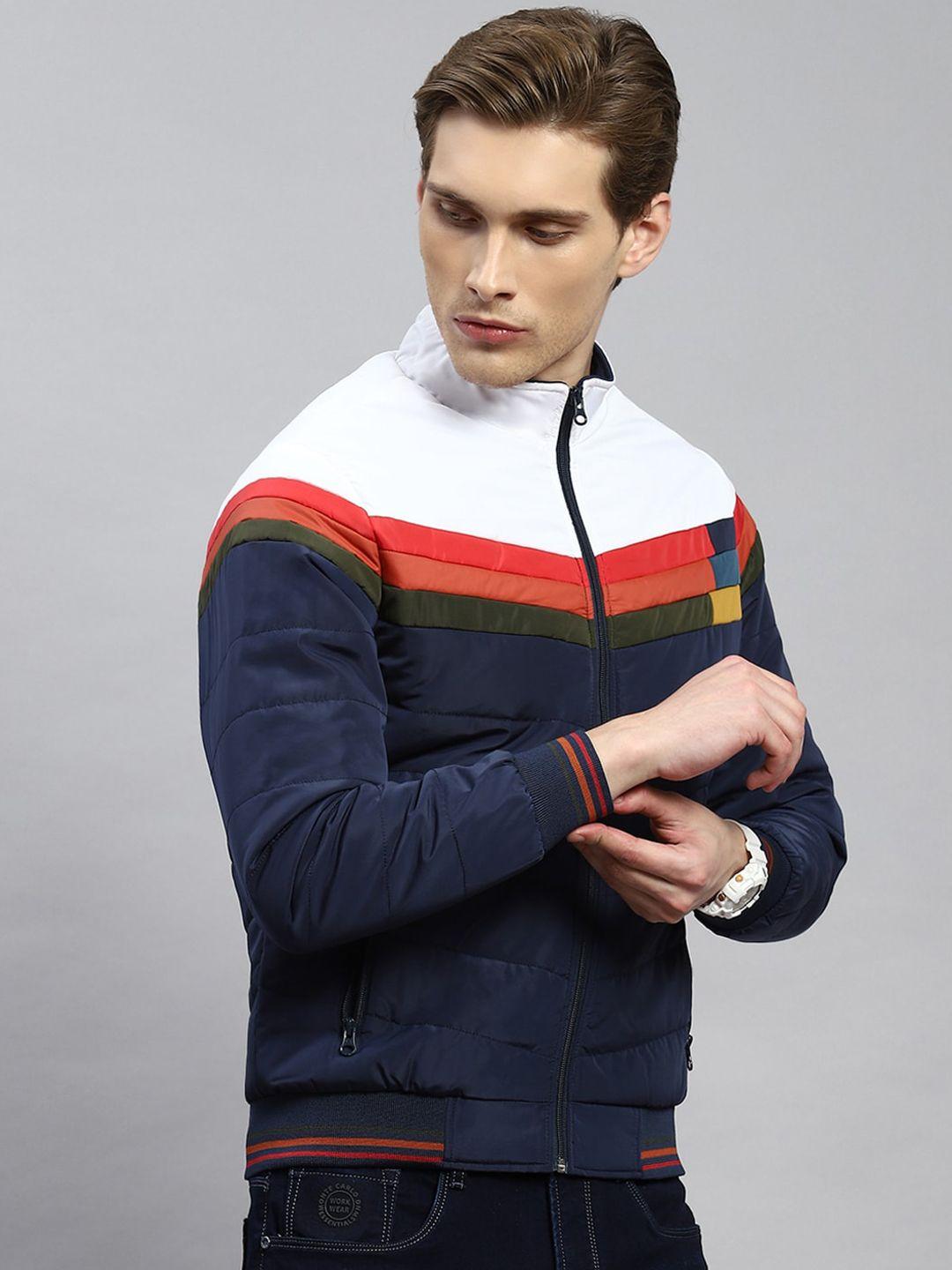 monte carlo striped lightweight bomber jacket