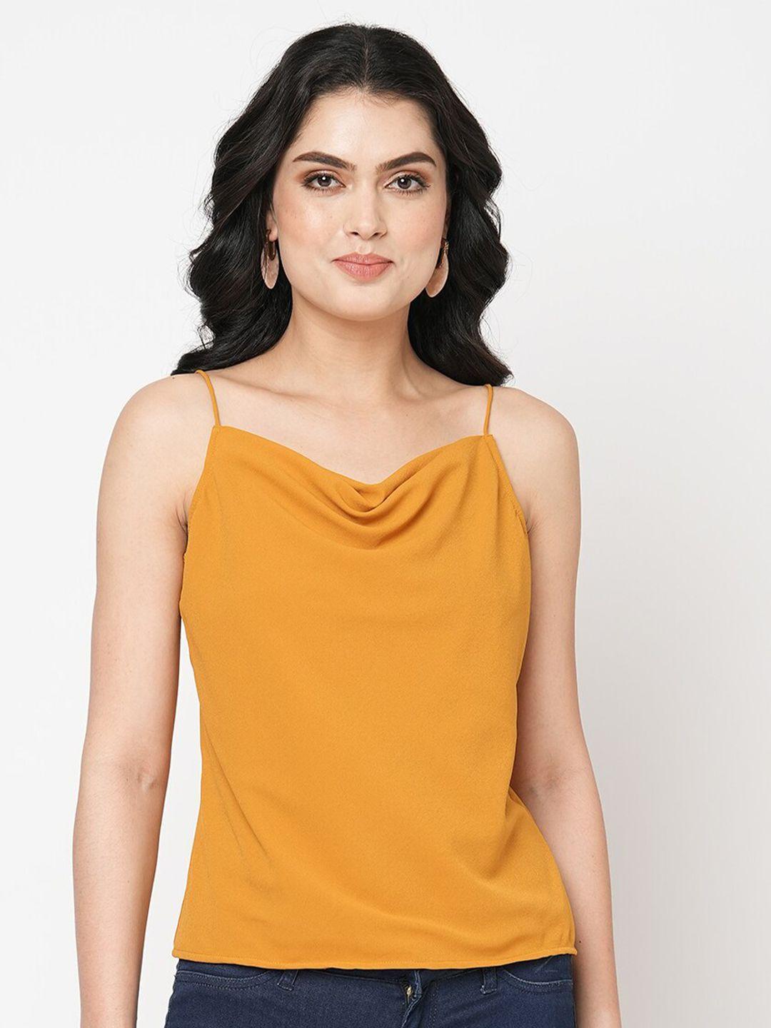 mish mustard yellow shoulder straps top