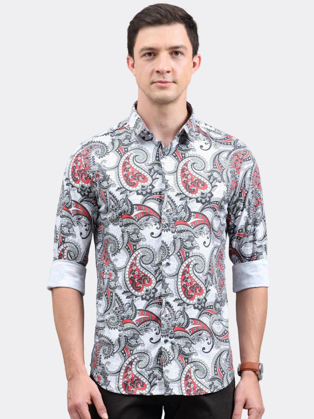 badmaash men multicoloured slim fit floral opaque printed casual shirt