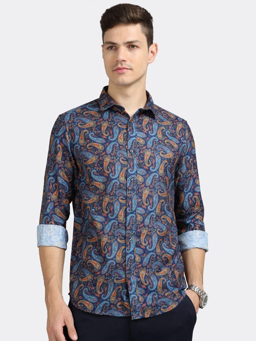 badmaash slim fit ethnic motifs printed pure cotton casual shirt