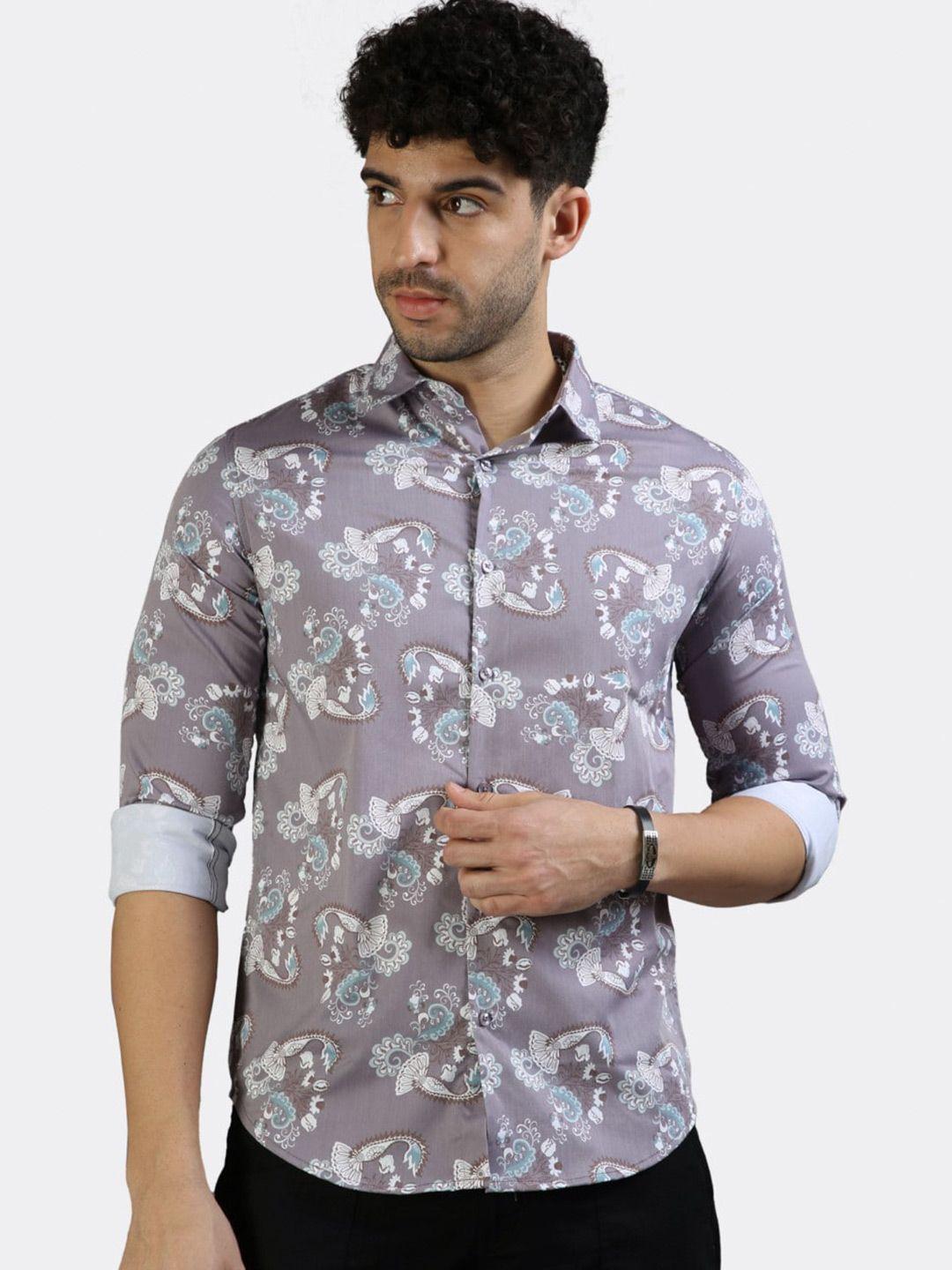 badmaash floral printed slim fit opaque casual shirt