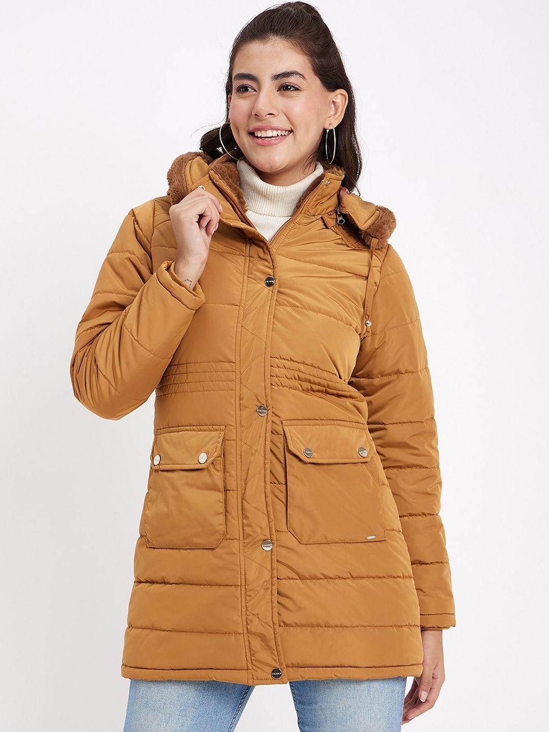 okane hooded lightweight longline parka jacket