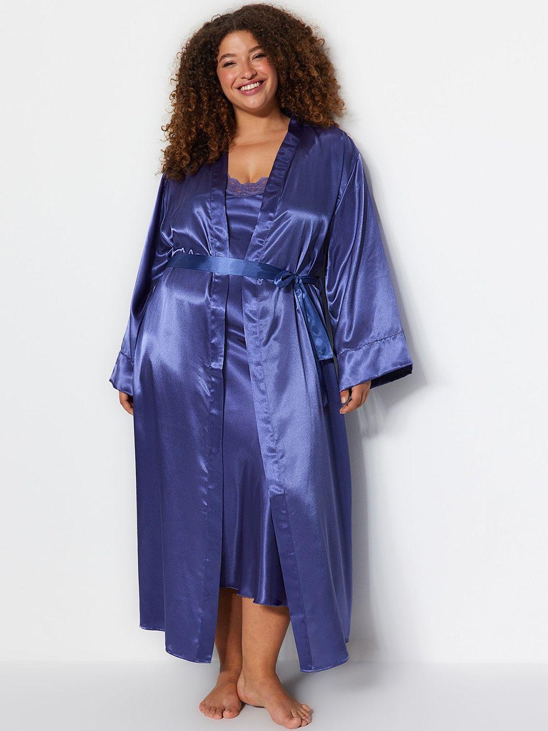 trendyol plus size nightdress with robe