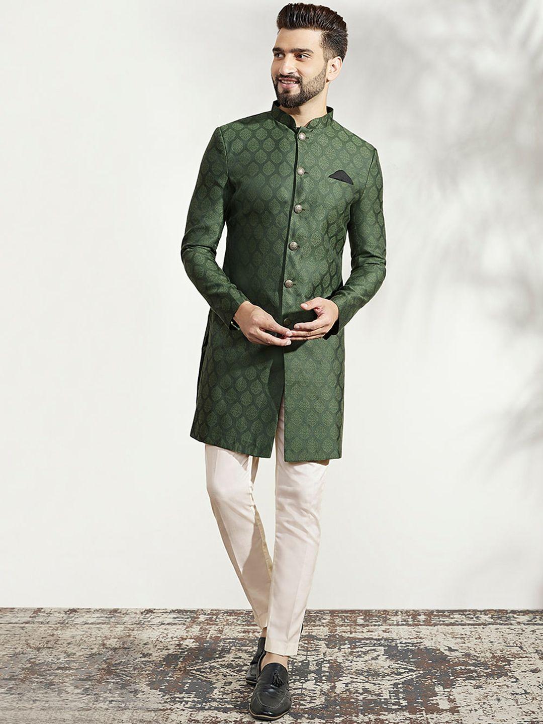 kisah woven design sherwani set