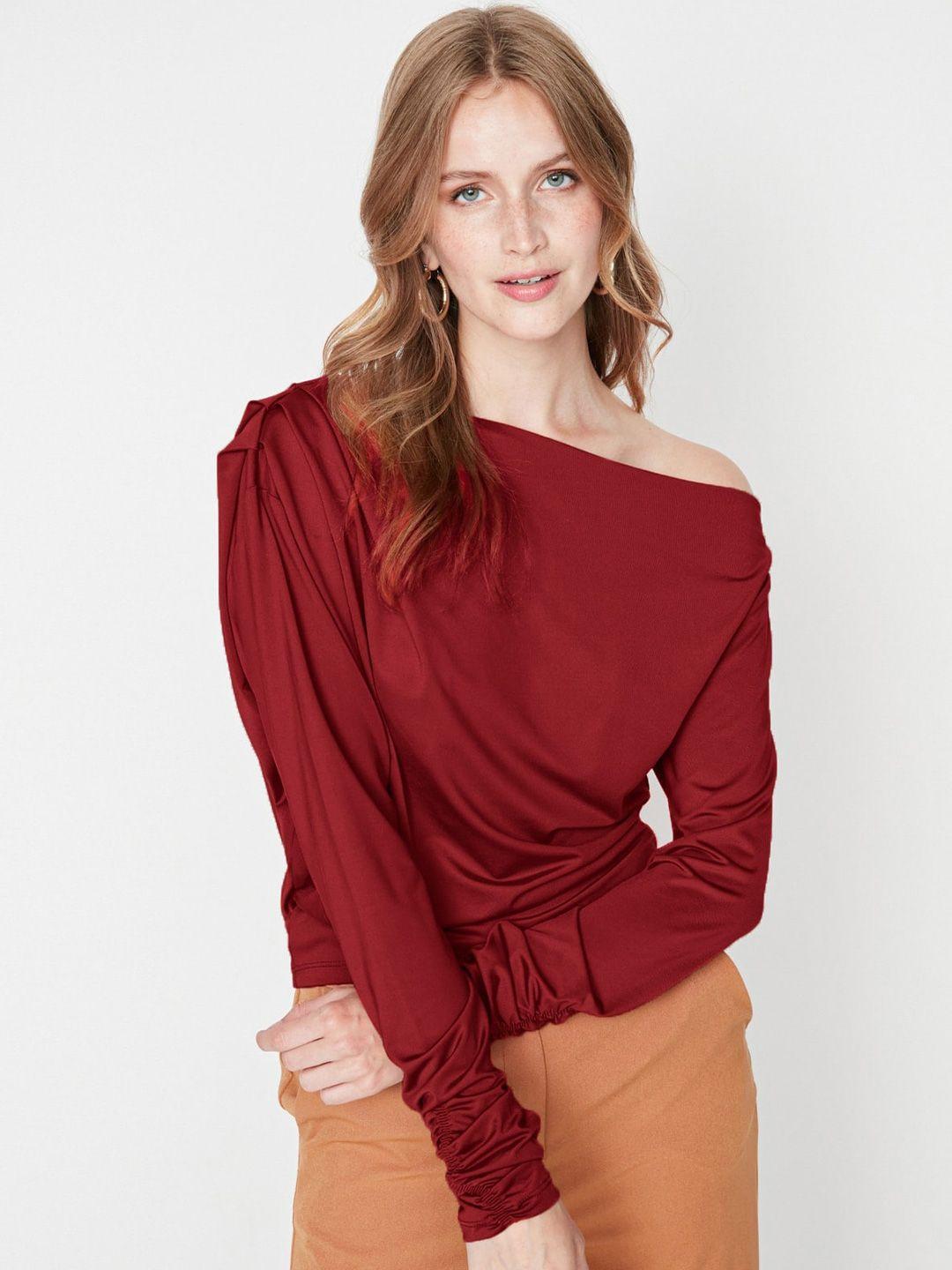 trendyol off-shoulder knitted top