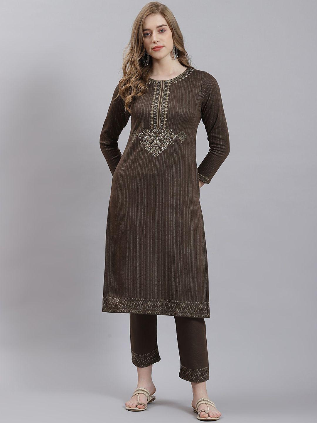 monte carlo ethnic motifs yoke design regular kurta with trousers